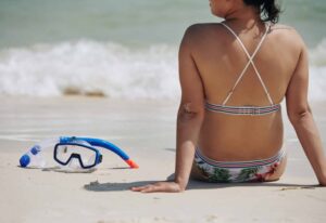 Snorkeling mask and snorke near Orange Bay Island in Hurghada