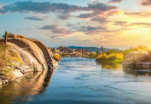 Sunset landscape in Aswan
