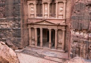 The Treasury. Petra, Jordan. Ancient stone carving made by the Nabatean civilization