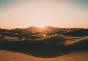 Empty Sahara Desert Dunes in Beautiful Morning Sunrise Light with No People HQ