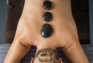 Hot stone massage at spa