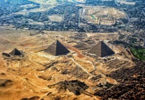 Flying over the Pyramids ... Three in one shot