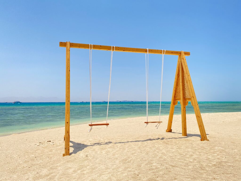 Amwaj Giftun Island beach and sea swings in Hurghada