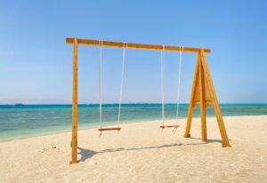 Amwaj Giftun Island beach and sea swings in Hurghada